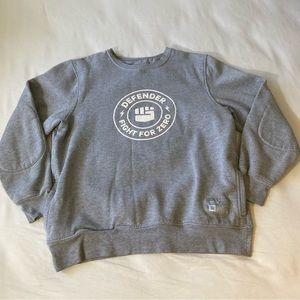 Defender Fight For Zero Gray Sweatshirt size Large